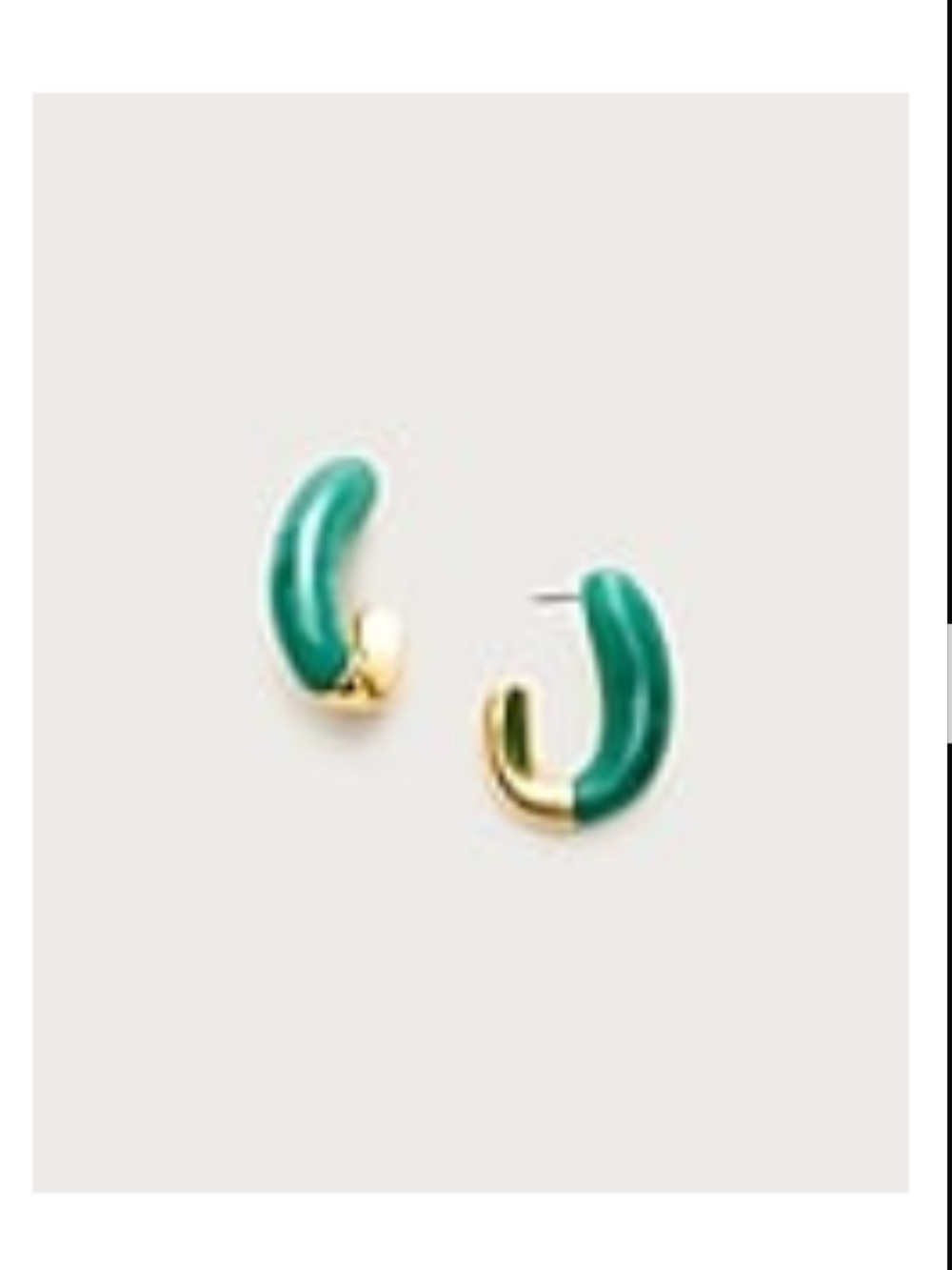 NWT J. Crew Dual-tone acetate hoop earrings Wintermint